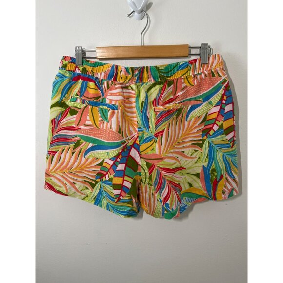 C&C California Womens 100%‎ Linen Tropical Print Shorts - Picture 2 of 4
